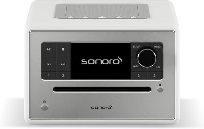 sonoro Elite internetradio met cd-speler (FM, DAB Plus, Podcasts, Spotify, Amazon Music, Deezer), wit