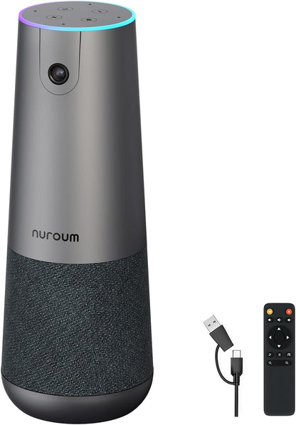 Nuroum C40S 4K videoconferentie-webcam met microfoon en luidspreker, 8MP CMOS-sensor/5x zoom/120° ultragroothoek/auto-framing, videoconferentiesysteem met afstandsbediening voor zoom/teams/pc/laptop