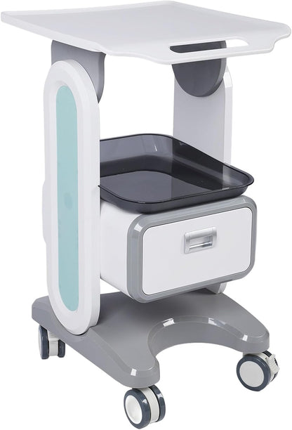 50 kg draagbare medische wagen met groot werkblad, enkele lade en universele rol voor schoonheidssalon, laboratorium, tandheelkundige kliniek