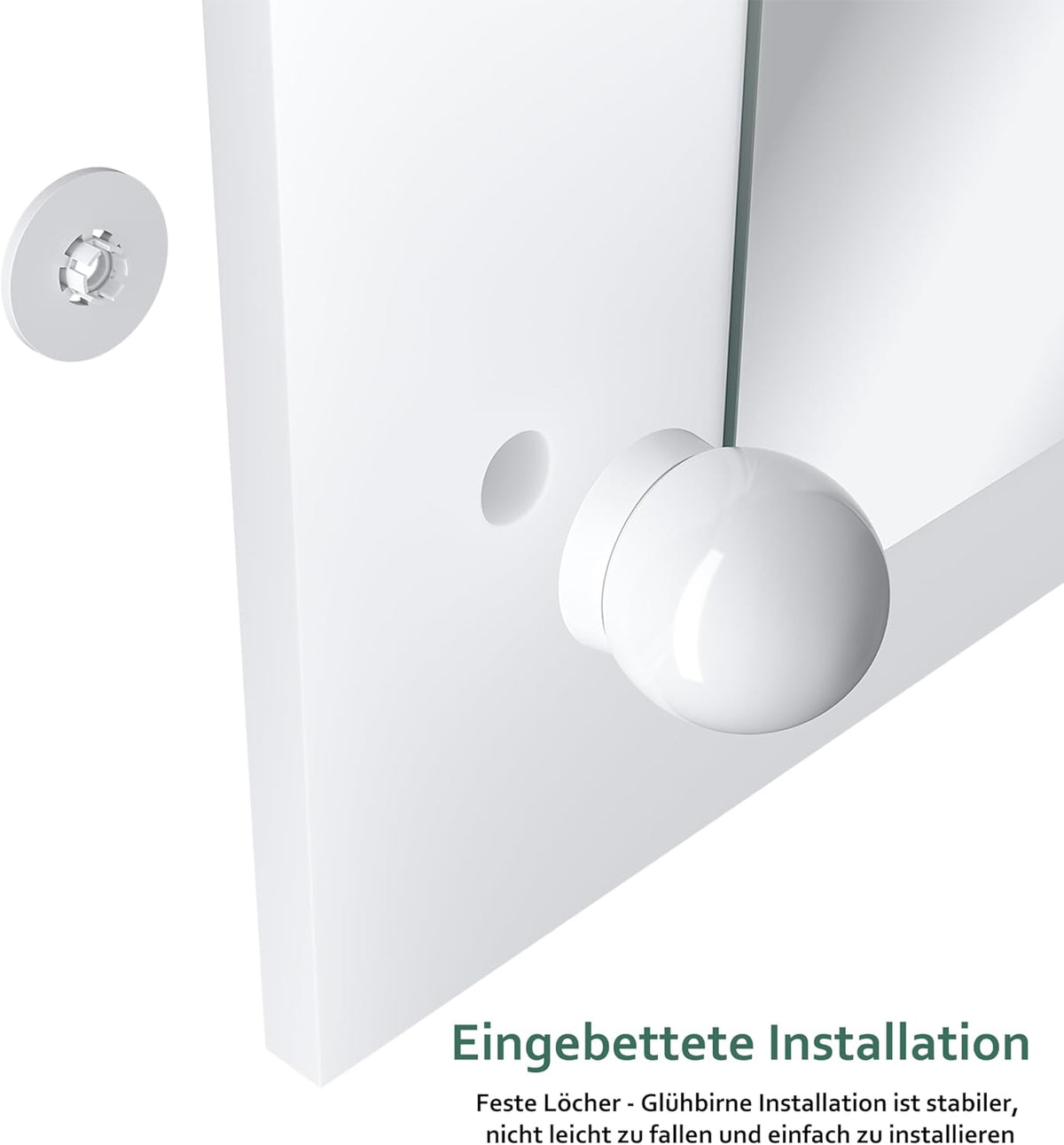 Make-uptafel – Kaptafel – Schminktisch – Make-up Spiegeltafel – Slaapkamermeubel – Verlichte Spiegel Met 12 Dimbare LED-Lampen – Ruime Lade Met Zachte Ladegeleiders