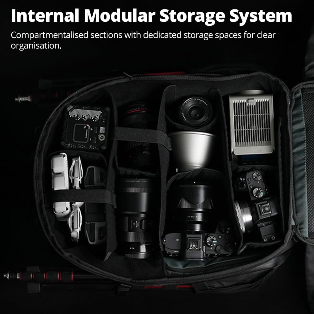 Camerarugzak – Fototas – Fotorugzak – Cameratas – DSLR/SLR Rugzak – Zwart – 25L+3L Inhoud – 12 Vakken, Laptopvak en Statiefhouder