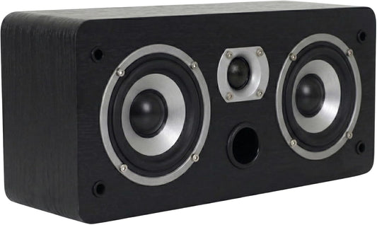 Dynavoice Magic CR-4 Zwart Mat – Passieve Center Luidspreker 2-Weg, 2x4" Woofer + 1" Tweeter, Slechts 11 cm Diep, Front Bass Reflex, voor Home Cinema.