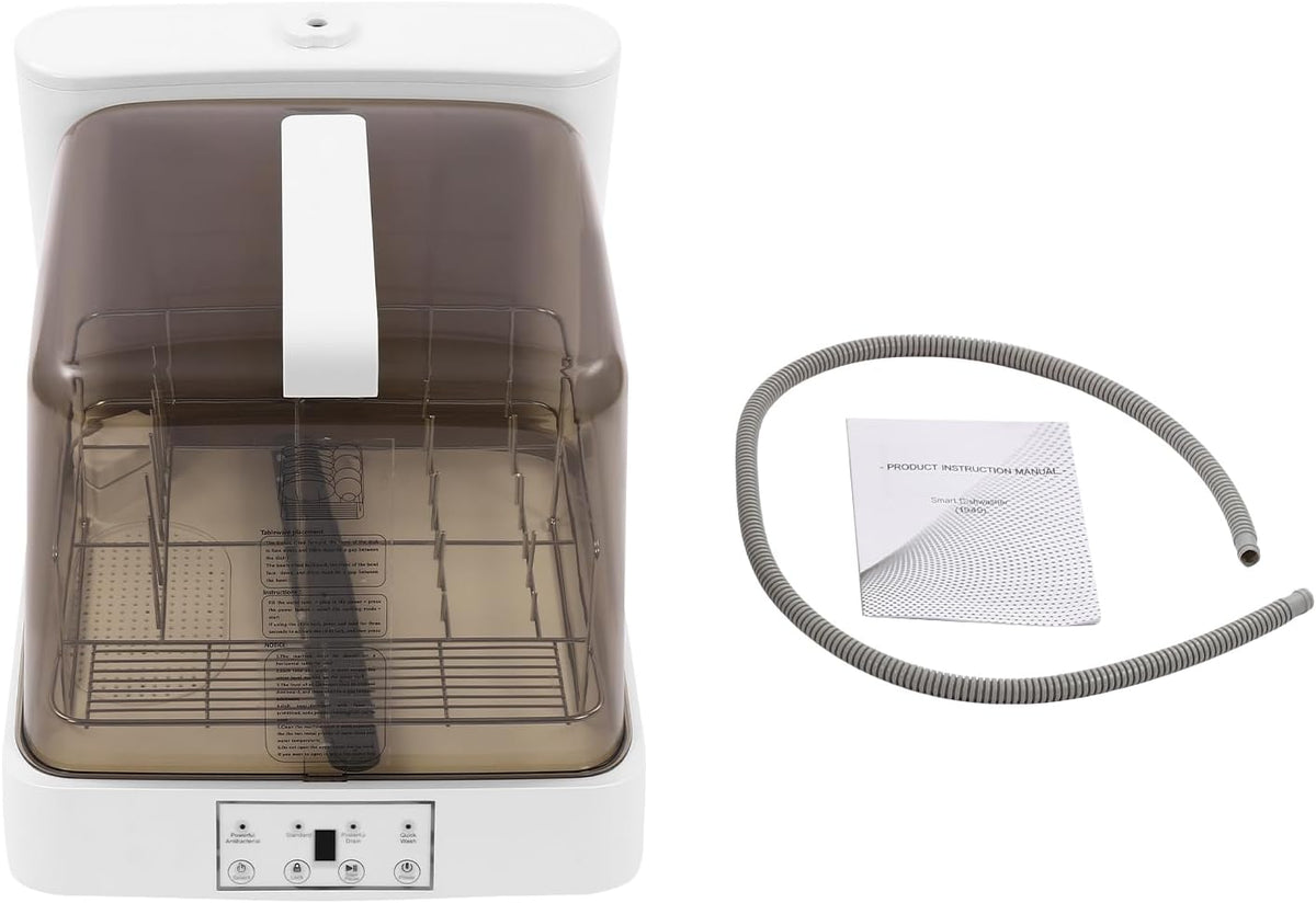 Mini-vaatwasser met 6 liter watertank, tafelvaatwasser voor camping en Tiny House - draagbare vaatwasser met / zonder wateraansluiting voor camper, boot en slaapzaal