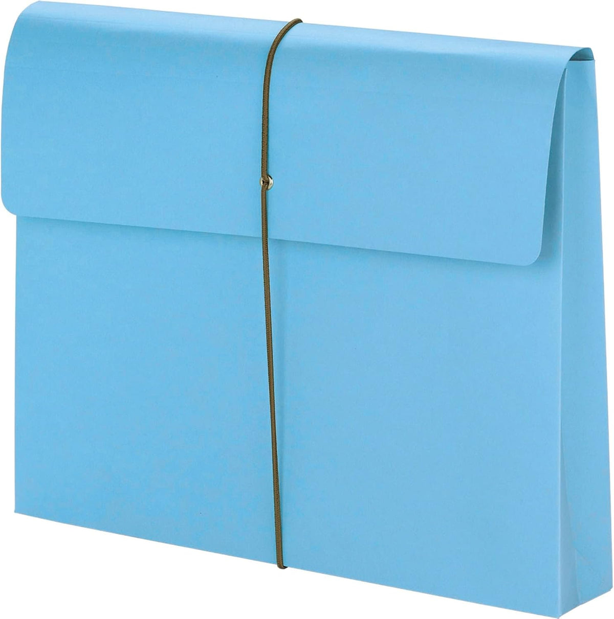Smead Gekleurde uitbreidende File Wallet met flap en koordsluiting, 2 inch uitbreiding, lettergrootte, blauw, 10 per doos (77203)