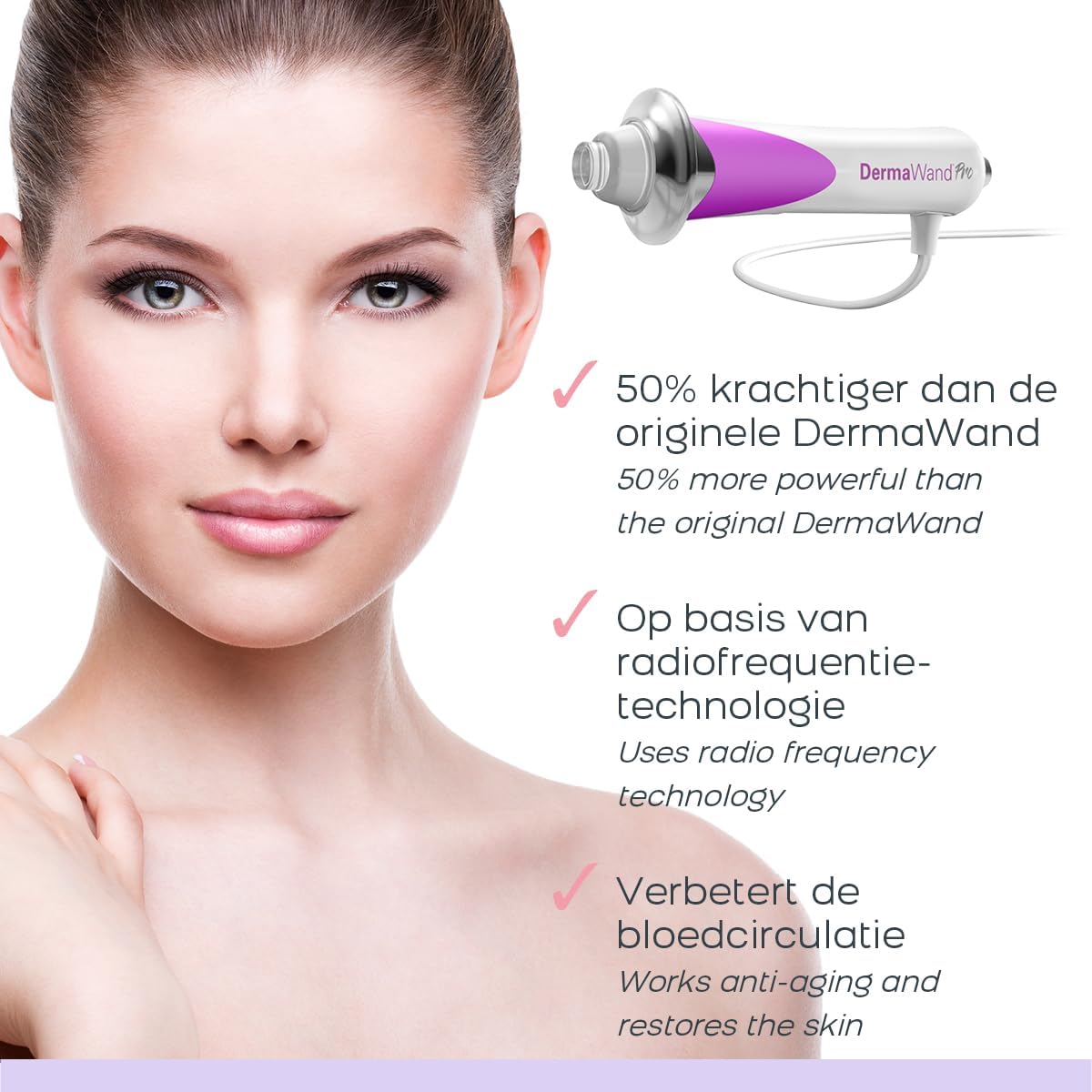 Microstroom Gezichtsapparaat – Huidverzorgingsapparaat – Gezichtsverzorgingsapparaat – Gezichtsmassageapparaat – Anti-Aging Apparaat – Instelbare Intensiteit – Dagelijks 3-5 Min Gebruik