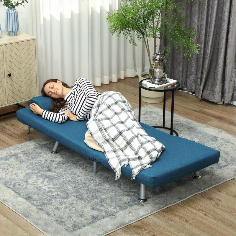 3-in-1 Verstelbare Fauteuil – Slaapstoel – Loungestoel – Slaapbank – Relaxstoel – Verwarmd Comfort – Ruimtebesparend Design – Turkooisblauw – Kant-en-Klaar Geassembleerd