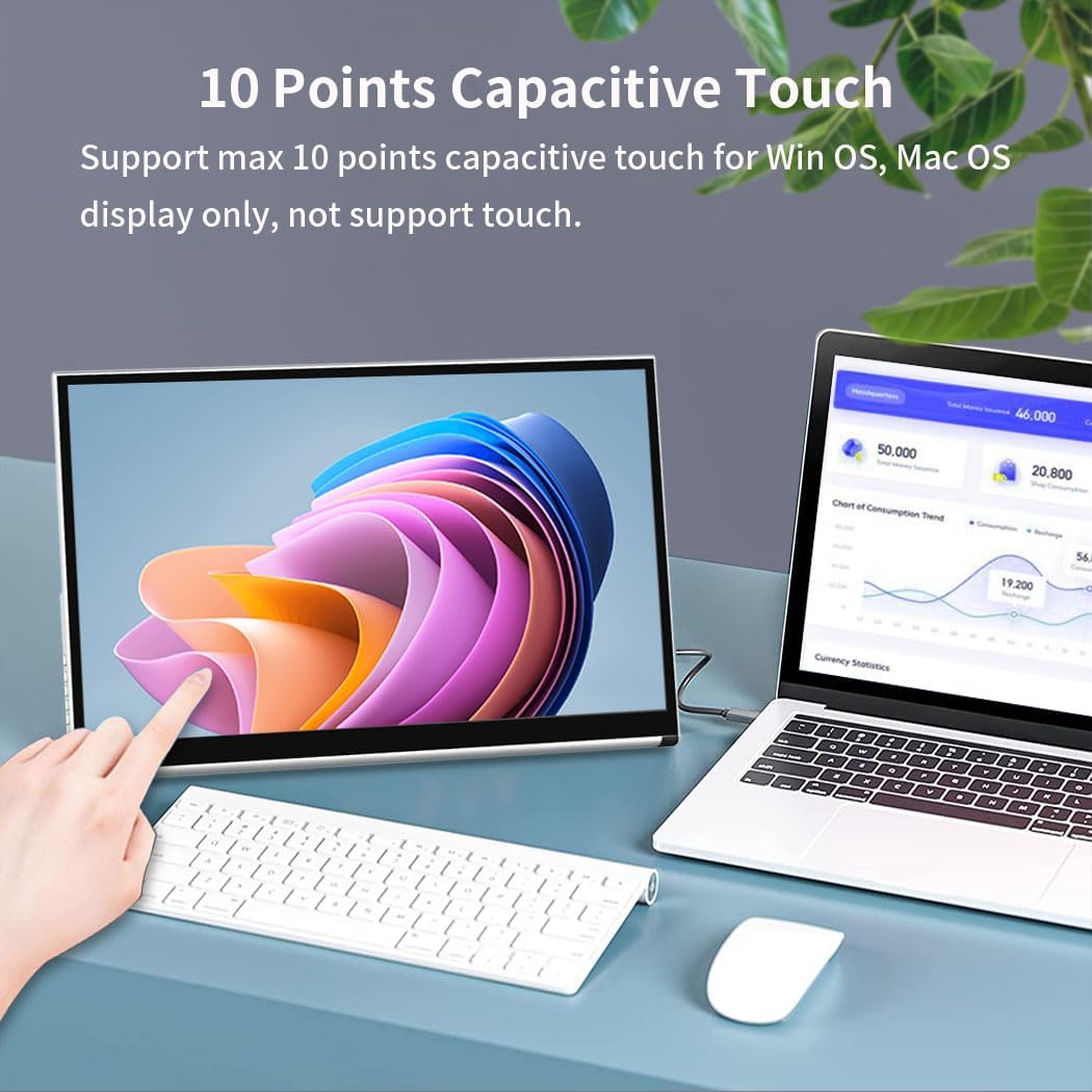 OLED Monitor, Portable, 13.3 Inches, 2K 2560 x 1440, Portable Touchscreen, Eye Care (OLED 2560 x 1440 Touch, 13.3 Inch) - QUORE