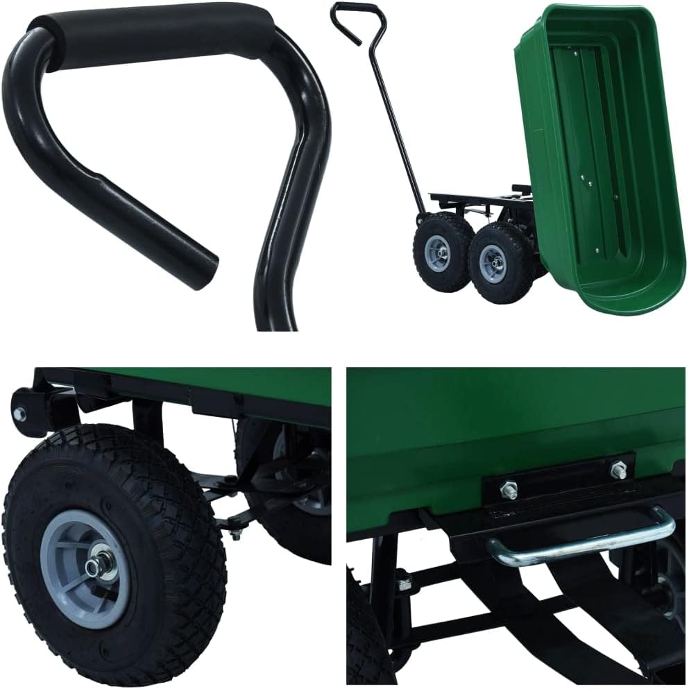 Kruiwagen – Tuinkar – Tuinkruiwagen – Kiepwagen – Tuinwagen – 75 Liter Inhoud – Draagkracht 300 kg – Stalen Frame – Pneumatische Banden