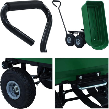 Kruiwagen – Tuinkar – Tuinkruiwagen – Kiepwagen – Tuinwagen – 75 Liter Inhoud – Draagkracht 300 kg – Stalen Frame – Pneumatische Banden