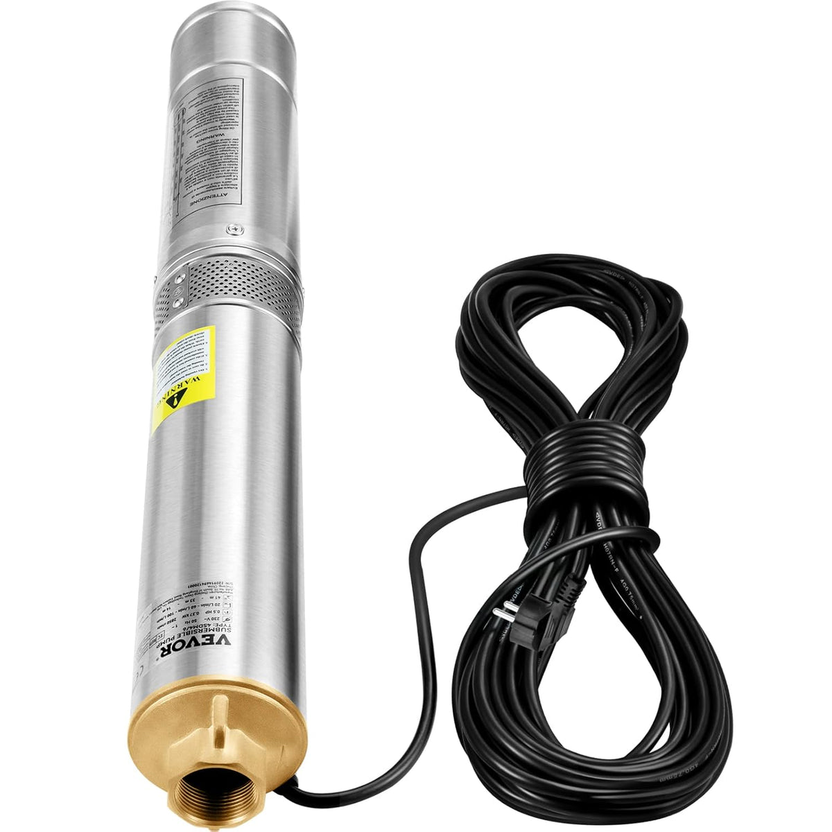 VEVOR Diepbronpomp motor met 750 W, dompelpomp voor fonteinen, 230 V, 50 Hz, dompelpomp voor fonteinen, maximale debiet van 105 l/min, bronpomp voor akkerland, fabrieken, mijnbouw