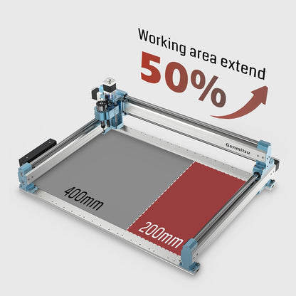 Genmitsu 4040-PRO X-Axis Extension Kit, 4040 Upgrade naar 6040, CNC-accessoires voor 4040-PRO CNC-routermachine, uitgebreid werkgebied 600 x 400 mm