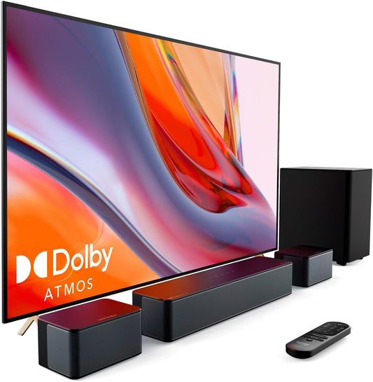 ULTIMEA 5.1 soundbar met subwoofer, soundbar voor tv met Dolby Atmos, thuisbioscoopsysteem met 2 achterluidsprekers, surround sound, app-bediening, instelbare bas, HDMI, Bluetooth, Poseidon D60