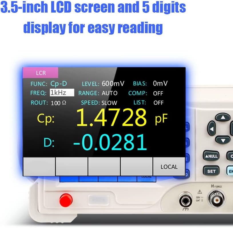Irfora Digitale LCR-benchmeter 100Hz-10KHz zeer nauwkeurig digitaal meetapparaat weerstand inductie capaciteitstester 0,1% nauwkeurigheid 3,5 inch LCD-display