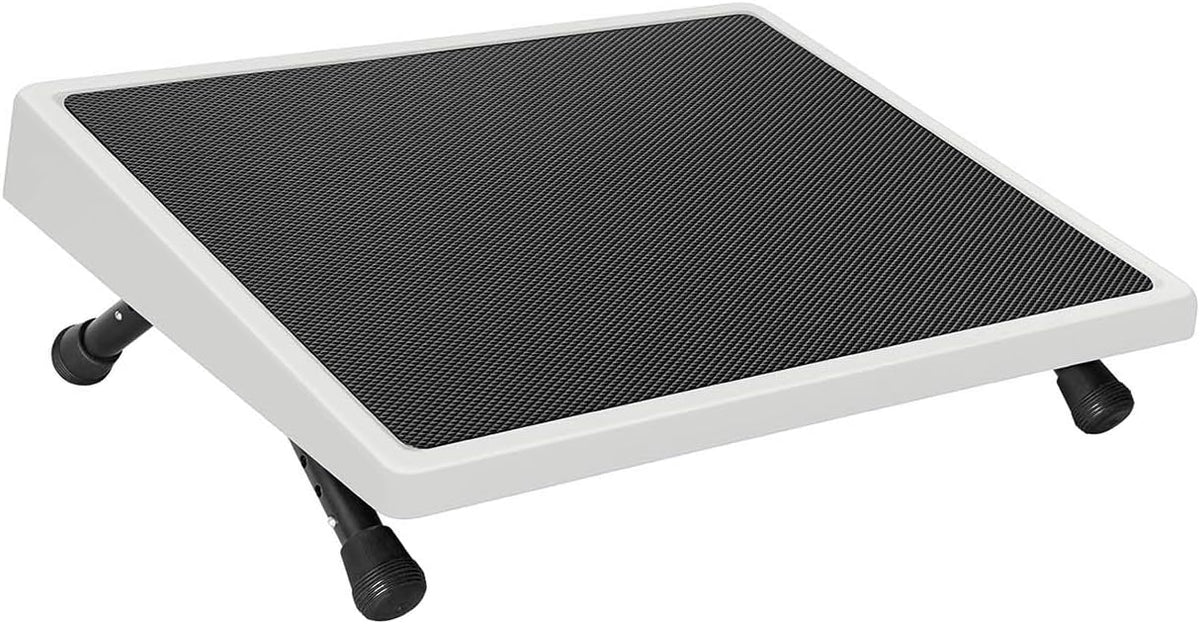 Wedo 103211512 voetensteun EDV, plaatstaal, antislip rubberen bekleding, 4 treden helling, afgeronde randen, rubberen voetjes, TÜV/GS getest, lichtgrijs
