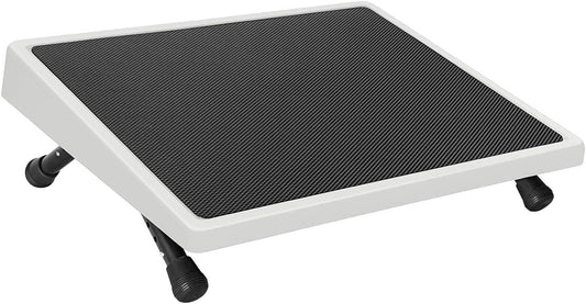 Wedo 103211512 voetensteun EDV, plaatstaal, antislip rubberen bekleding, 4 treden helling, afgeronde randen, rubberen voetjes, TÜV/GS getest, lichtgrijs