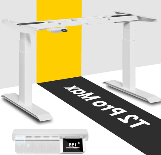 MAIDeSITe T2 Pro Max Electric Height Adjustable Desk Frame, 135 cm Height Adjustable Table Frame, Double Motor, Load Capacity 180 kg, with Piano Master Control System and - QUORE