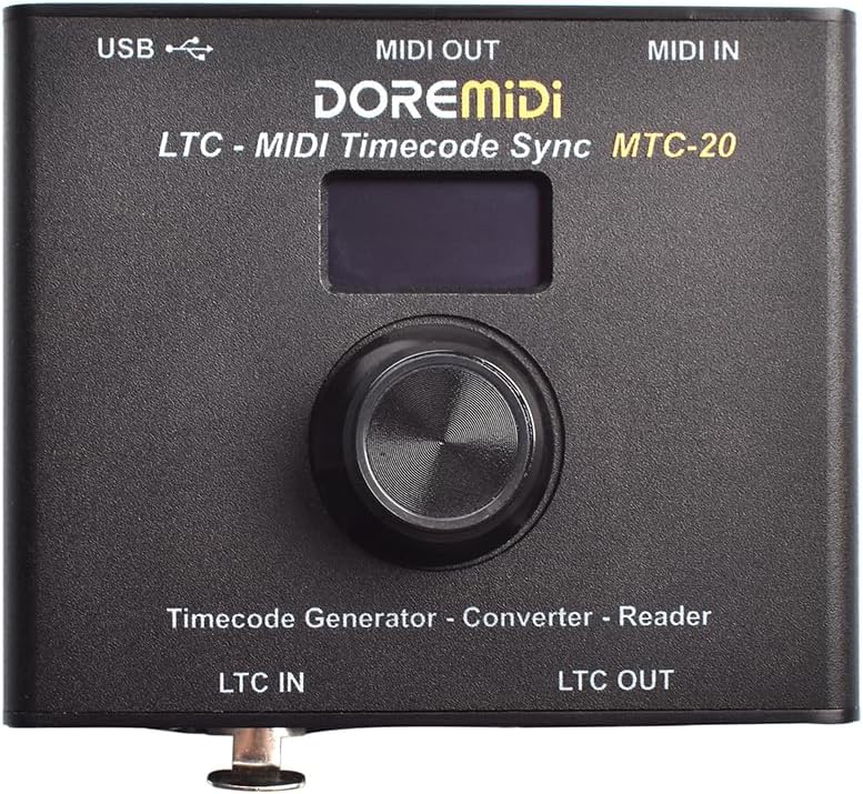 LTC-MIDI Tijdcodesynchronisatie – MIDI LTC Syncbox – Tijdcodeconverter – Tijdcodegenerator – Tijdcodelezer – USB MIDI Interface – OLED Display