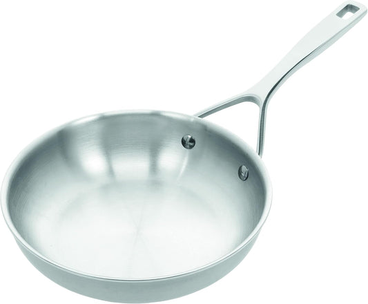 Demeyere Frying pan Essential 5 - Frying pan in stainless steel, suitable for all heat sources, incl. induction and oven, Energy efficient and fast heat conduction, 30 year guarantee - Ø 24 cm