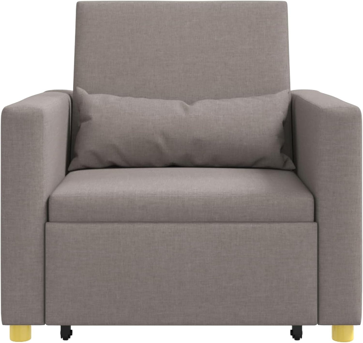 Uitschuifbare slaapbank, eenpersoons, taupe, 90 x 165 x 87 cm, stof, Scandinavische stijl, stoel voor woonkamer, slaapkamer, werkkamer, logeerkamer - QUORE