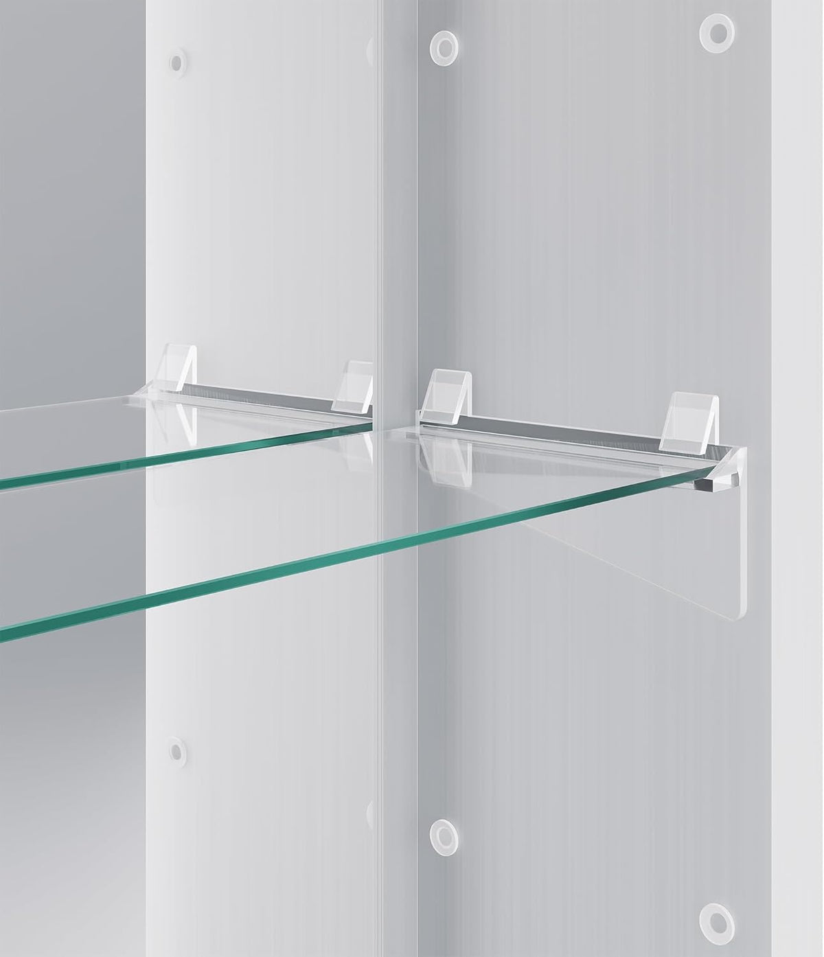 SONNI Led-spiegelkast voor badkamer, met 3-voudige vergrotingsspiegel en stopcontact, 70 x 50 cm, aluminium spiegelkast met touch-schakelaar, 3 lichtkleuren + deogging, IP44 waterdicht