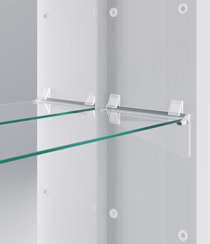 SONNI Led-spiegelkast voor badkamer, met 3-voudige vergrotingsspiegel en stopcontact, 70 x 50 cm, aluminium spiegelkast met touch-schakelaar, 3 lichtkleuren + deogging, IP44 waterdicht