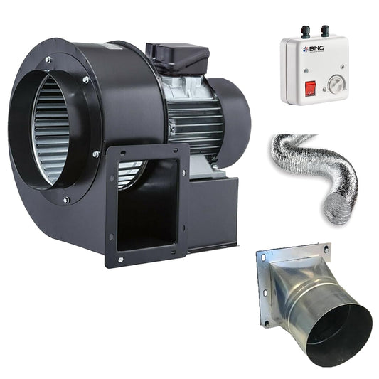 Turbo Centrifugaalventilator – Radiaalventilator – Radiale Ventilator – Luchtafzuiger – Industriële Ventilator – 1800 m³/u – Traploze Toerentalregeling & Gepoedercoate Stalen Behuizing