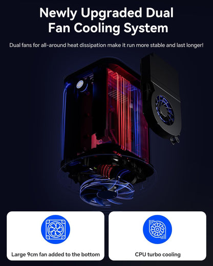 AOOSTAR R7 2 Bay Desktop NAS Mini PC, NAS Server Ryzen 7 5825U No RAM No SSD, 2*3.5" SATA Memory (up to 2*22TB), 2*M.2 NVMe slots, 4K HDMI, 2*2.5G, WiFi6, Network Attached Storage - QUORE