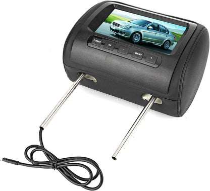 7 Inch LCD-scherm voor Autohoofdsteun, 2 Stuks 16: 9 800 X 480 Breedbeeld, Ondersteuning voor 2 Video-ingangen, Universele Autohoofdsteunmonitor met Draadloze Afstandsbediening,