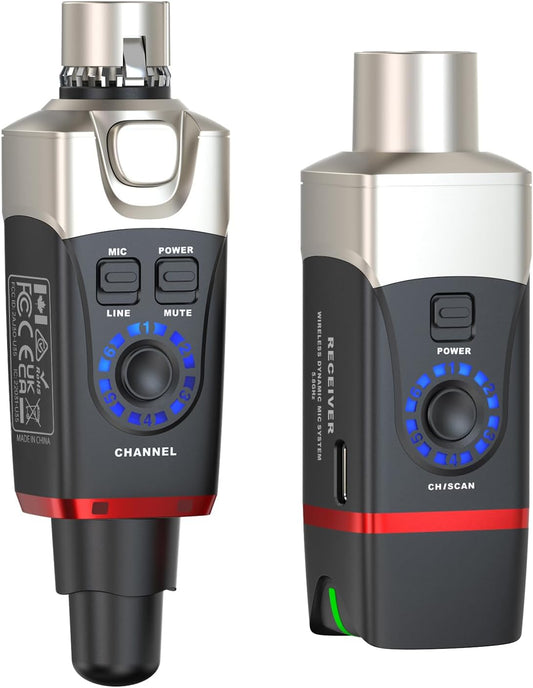 Xvive U35 Dynamisch Microfoon Draadloos Systeem met 5.8GHz Zender en Ontvanger