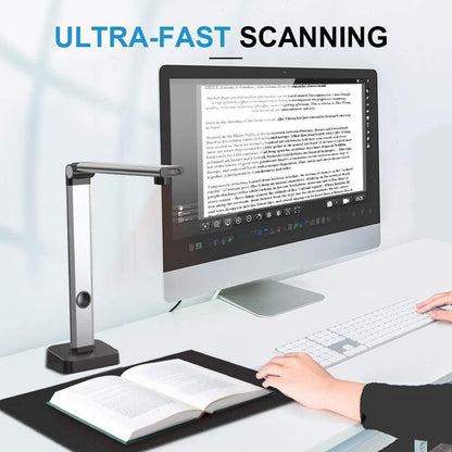 JOYUSING 14MP HD draagbare USB-overheadscanner - Scan documenten Meertalige OCR, snel scannen, converteren naar PDF/Word/Txt/Excel op Windows en PDF op Mac-systeem