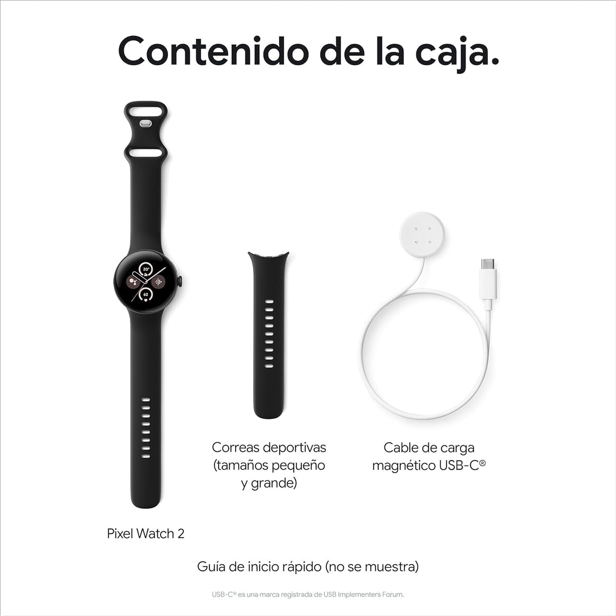 Google Pixel Watch 2 met Fitbit en Google – hartslagbewaking, stressmanagement en veiligheid, Android smartwatch, behuizing van mat aluminium, armband van obsidiaan, wifi