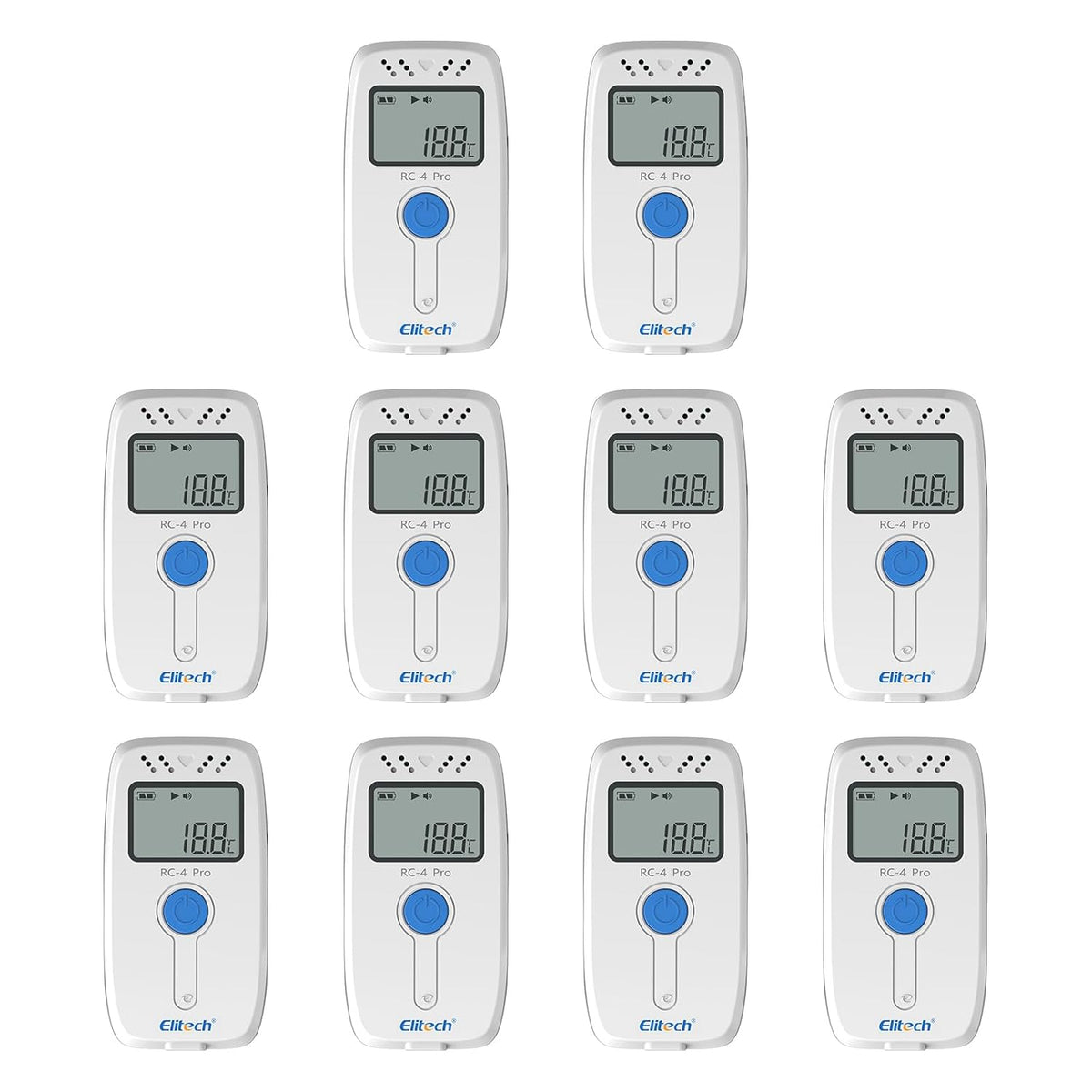 Elitech Data logger Temperatuur Data Recorder, Met Externe Temperatuursensor RC-4 10PCS