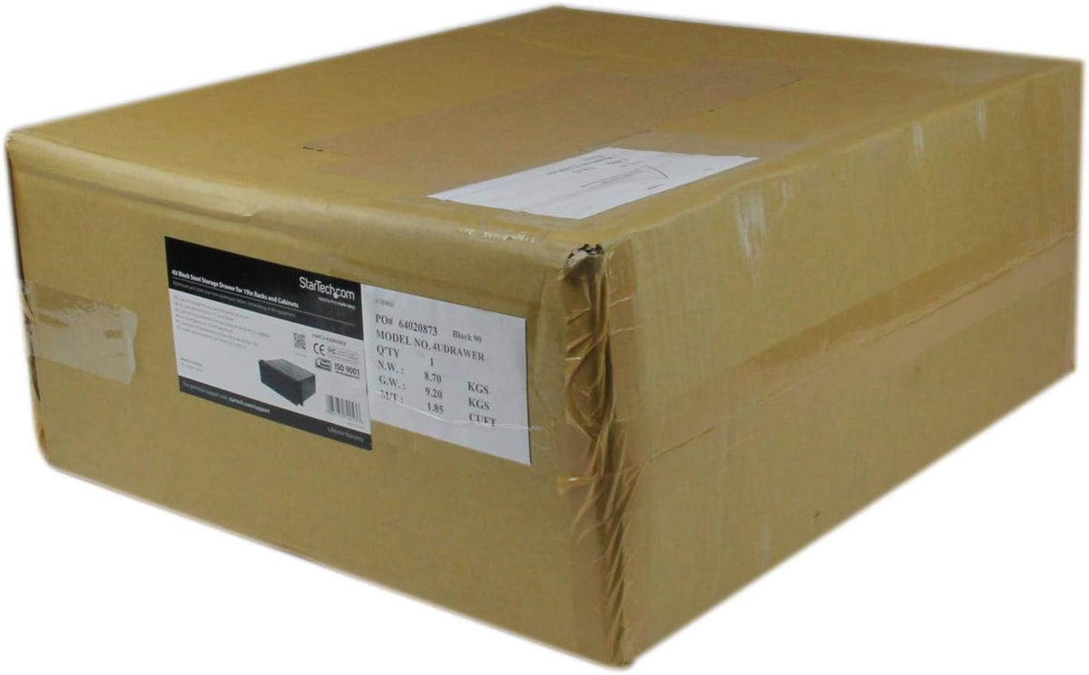 StarTech.com 4 HE Rack lade - 25 kg - 4 HE stalen laden voor 19 inch AV/Sever/netwerkapparatuur rek of kast (4UDRAWER)