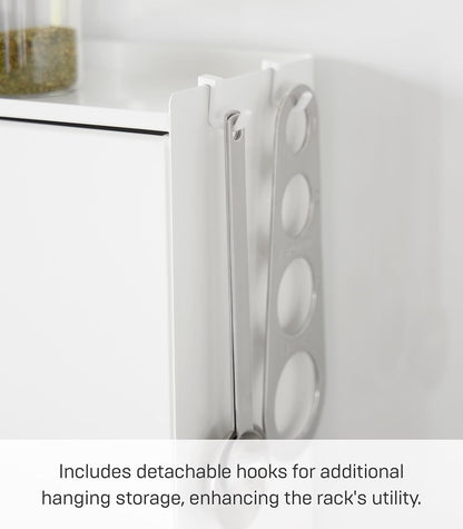 Yamazaki 2009 TOWER 3~Tiered Seasoning Rack, white, Steel/POM Resin, 38 x 16.3 x 49.2 cm