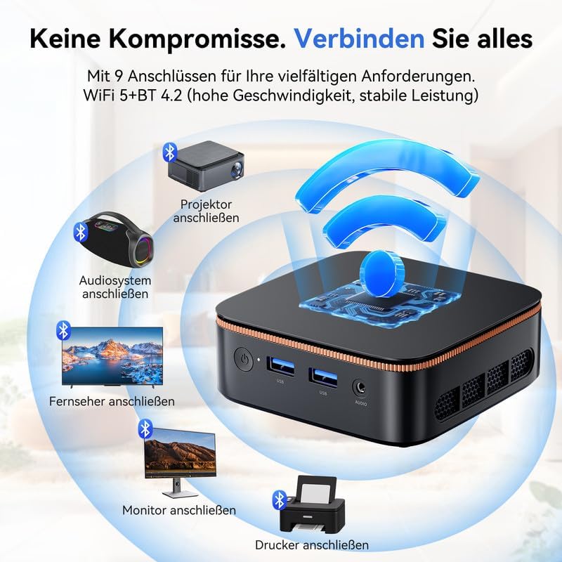 Blackview 2026 MP20 Mini-PC AMD Ryzen 3300U W-11 Pro (Defeat 3200U/3250U), 16 GB RAM 512 GB SSD Mini Desktop-Computer, 4K @ 60 Hz UHD, USB 3.2 + HDMI + DP + RJ45 voor business/school