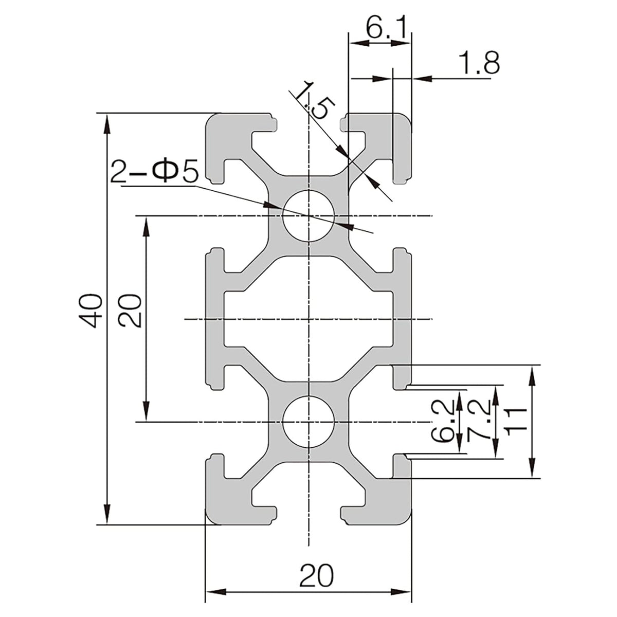 AluProfiel 2040 Alu Profiel 800mm T-Type Zwart Aluminium Profiel 20x40 Europese Standaard Geanodiseerde Lineaire Rail Extrusie 4 Stuks, voor DIY 3D-printer en CNC