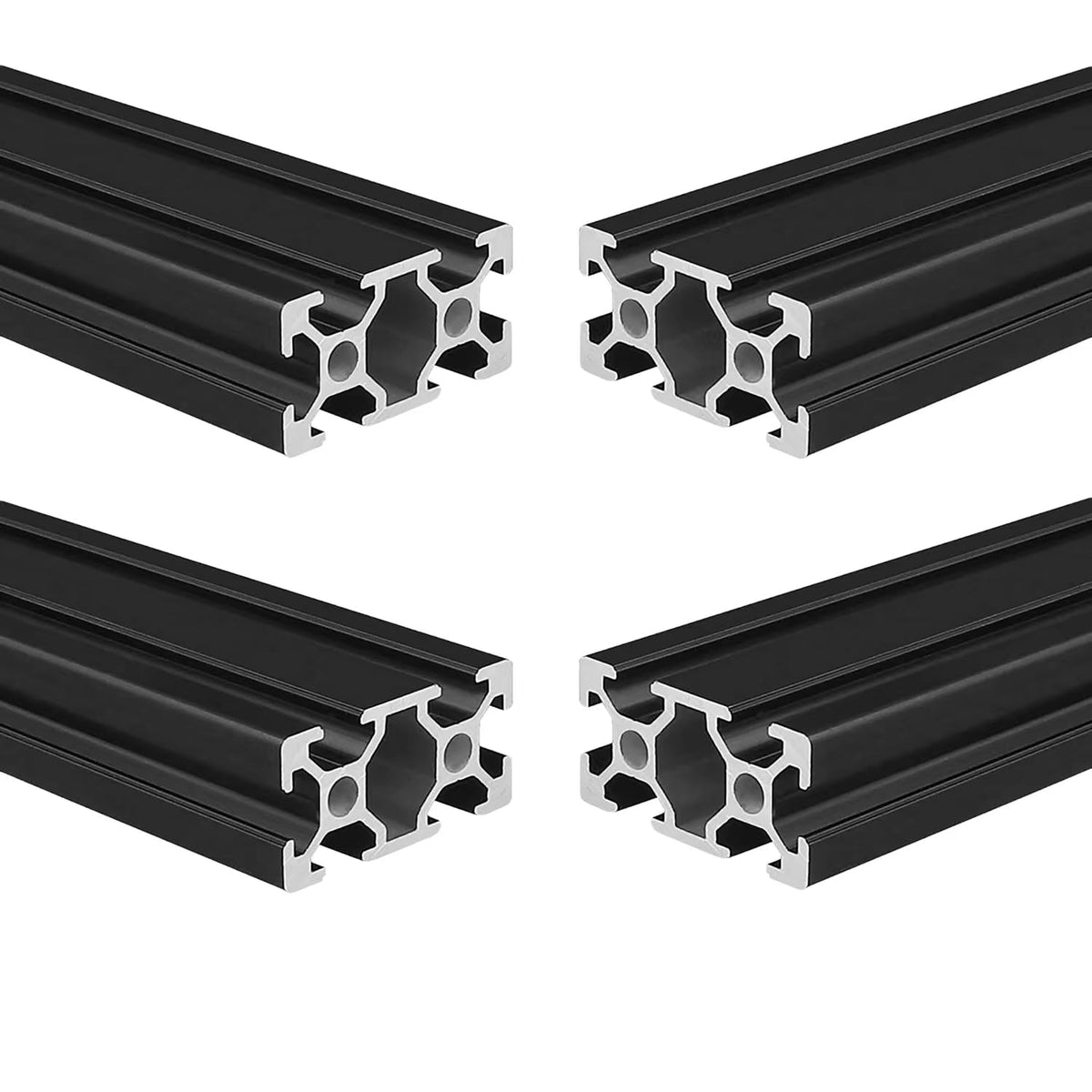AluProfiel 2040 Alu Profiel 800mm T-Type Zwart Aluminium Profiel 20x40 Europese Standaard Geanodiseerde Lineaire Rail Extrusie 4 Stuks, voor DIY 3D-printer en CNC
