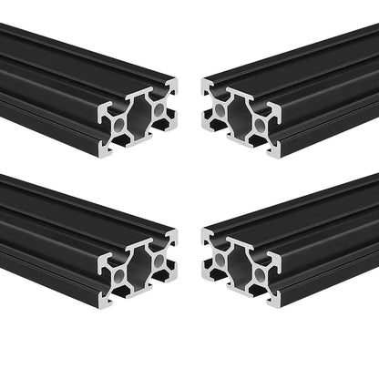 AluProfiel 2040 Alu Profiel 800mm T-Type Zwart Aluminium Profiel 20x40 Europese Standaard Geanodiseerde Lineaire Rail Extrusie 4 Stuks, voor DIY 3D-printer en CNC