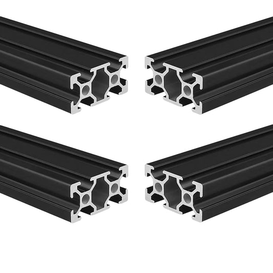 AluProfiel 2040 Alu Profiel 800mm T-Type Zwart Aluminium Profiel 20x40 Europese Standaard Geanodiseerde Lineaire Rail Extrusie 4 Stuks, voor DIY 3D-printer en CNC
