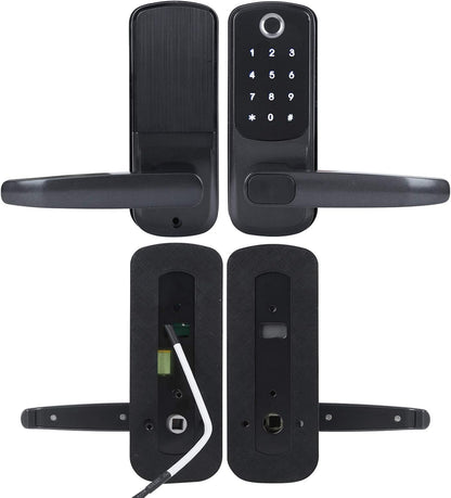 Slim deurslot, vingerafdruk wachtwoord deurslot wifi elektronisch touchscreen slot met handvat, 5 manieren om te ontgrendelen, ondersteuning voor spraakbesturing