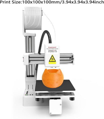 3D-printer – Mini 3D-printer – Desktop 3D-printer – Filamentprinter – Beginners 3D-printer – Zeer Nauwkeurig Printen – Ondersteunt PLA & TPU Filament 1,75 mm – Printformaat 100 x 100 x 100 mm – One-Click Bediening
