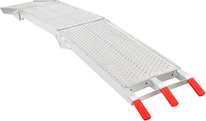 Wiltec 3-delig inklapbare oprijplaat tot 270 kg laadramp laadplaat aluminium anti-slip oprijden