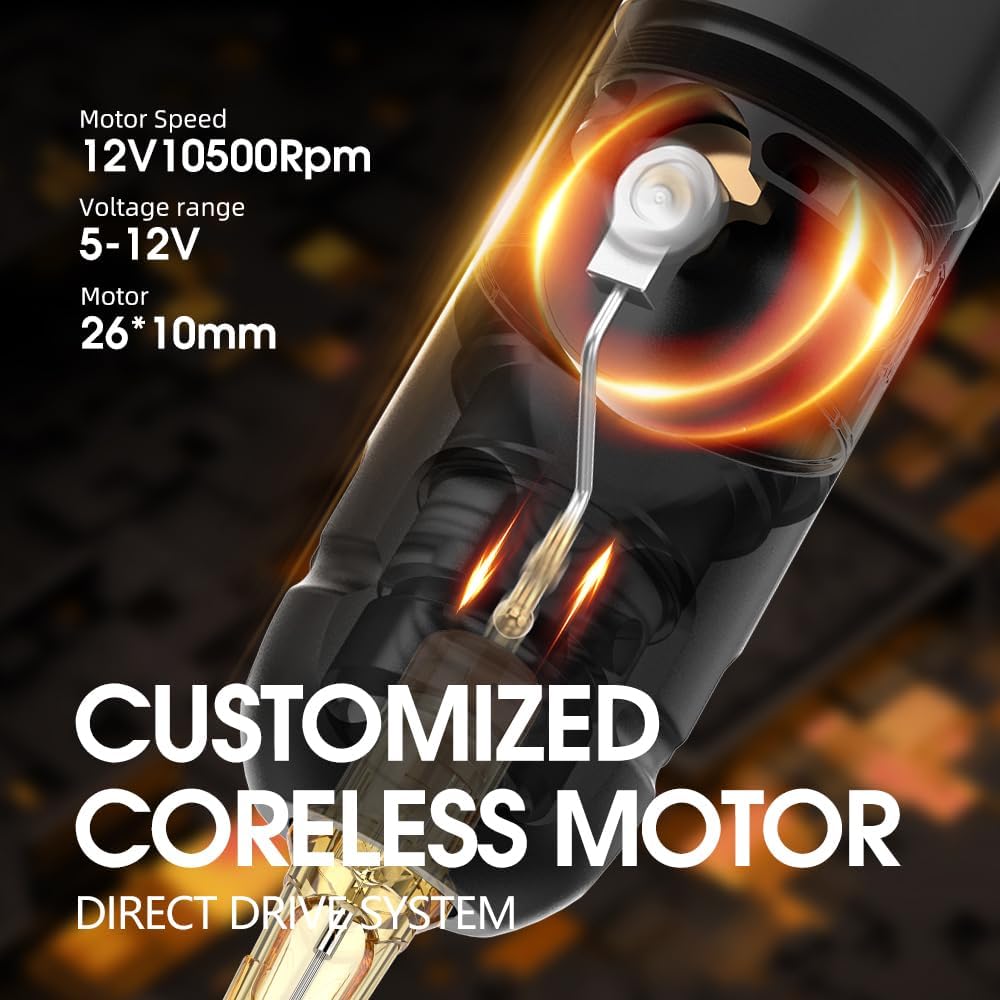 Ambition Soldier Tattoo Kit Compleet Rotary Tattoo Machine Set met Dubbele 2400mAh Batterij en 40 Glory Naaldpatronen in Gemengde Maten voor Professionele Artiesten