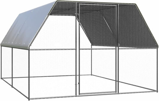 Buitenren Kip – Kippenren – Dierenren – Kippenhok – Buitenkooi – Gegalvaniseerd Staal – 3x4x2 Meter – Waterdicht UV-bestendig Dak