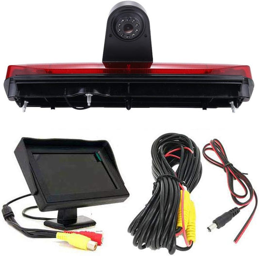 HD IP68 1280 pixels achteruitrijsysteem achteruitrijcamera remlicht passend met hoek verstelbare nachtversie IR-licht hoogdak dakcamera voor F o r d Transit Connect Van MPV SUV Bus +4.3" monitor