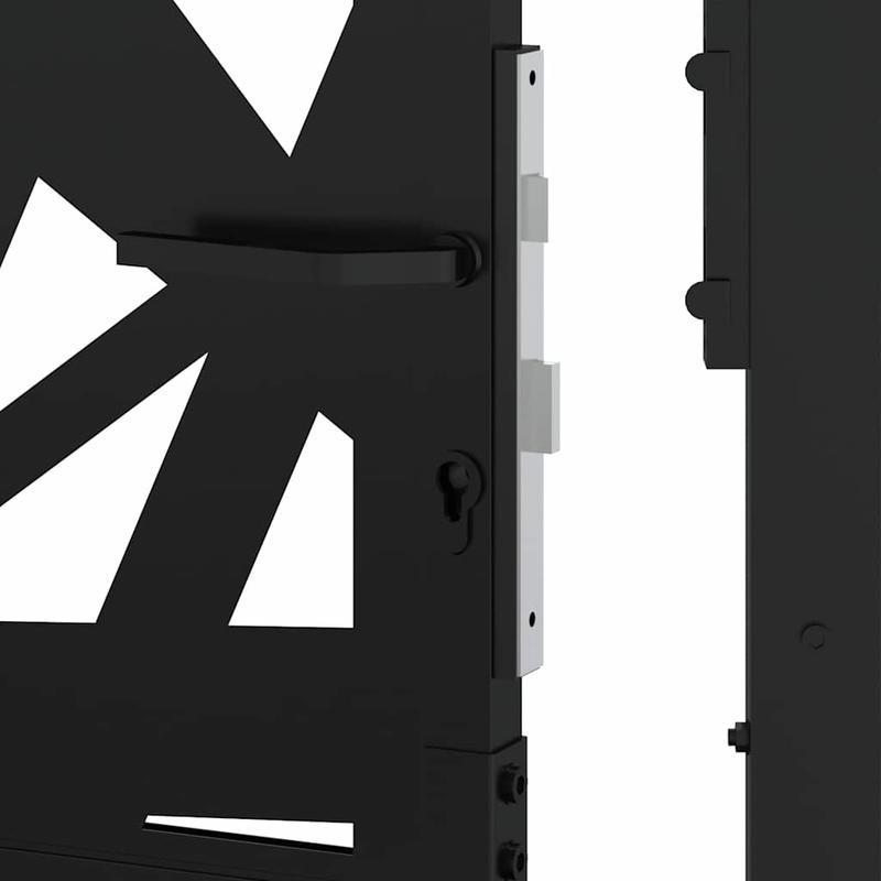 Poort – Tuinpoort – Toegangspoort – Gaaspalenz – Slagpoort – Zwart Stalen Poort – Ingebouwde Verlichting – 105x180 cm