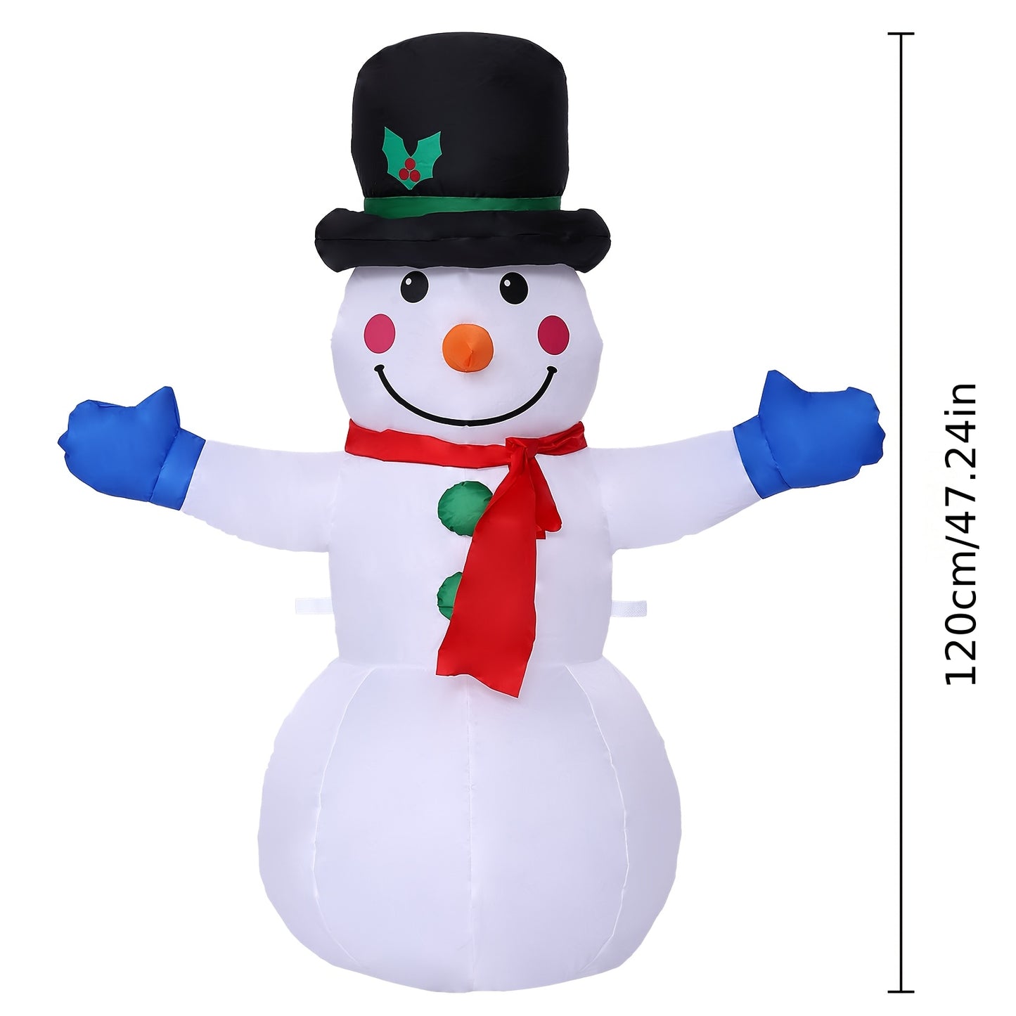 Opblaasbare sneeuwpop – kerstdecoratie – kerstversiering – kerstfiguur – kerstornament – 1,2 meter – duurzaam polyester – zelfopblaasbaar zonder stroom