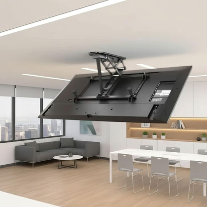 Maclean Elektrische TV-Plafondbeugel 32-70" voor plafond & schuine daken | Traploos kantelbaar tot 75° | Afstandsbediening | Max. 35 kg | VESA 600x400 (Plafondbeugel)