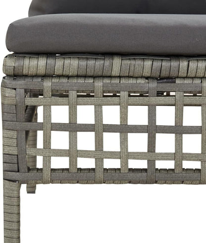 vidaXL 5-piece Lounge set with cushions poly rattan grey - QUORE