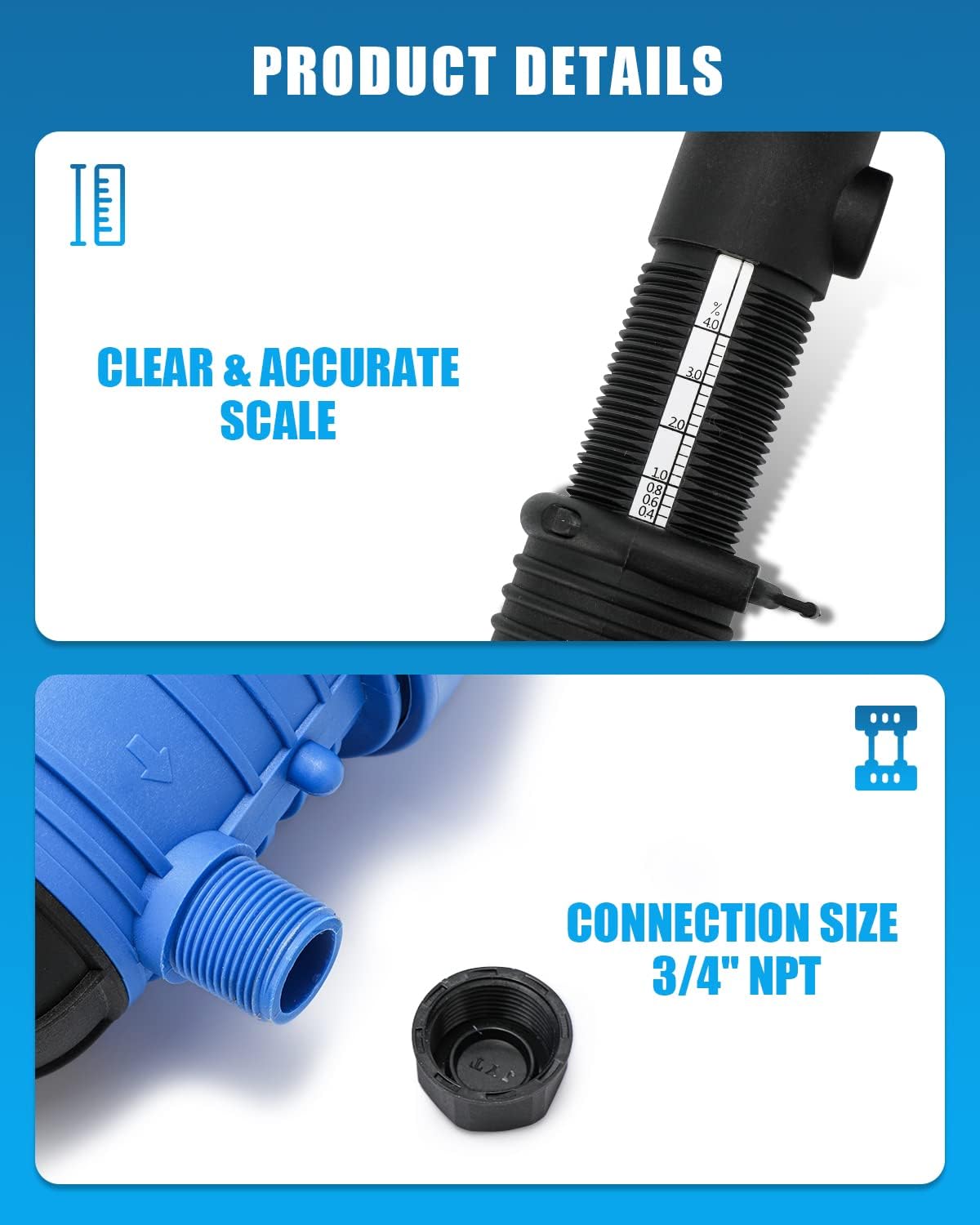 Wateraangedreven Doseerpomp 0,4% Tot 4% – Meststofinjector – Kunstmestinjector – Hydraulische Injector – Proportioneerpomp – Zonder Elektriciteit – 3/4 Inch Aansluiting